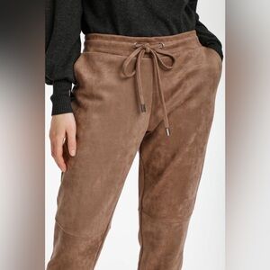 Women's Tan Suede Joggers